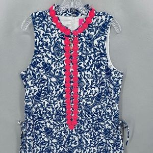 NWOT Lilly Pultizer Jonna Shift Romper: Blue Krillin It Oyster Bay